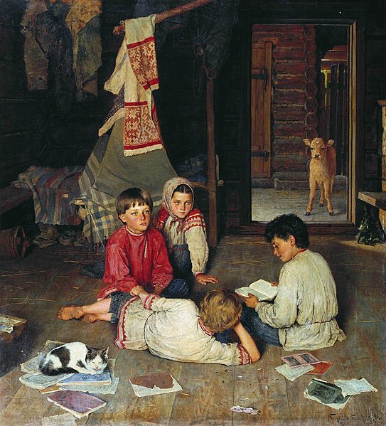 Russian kids listening to a new fairy tale