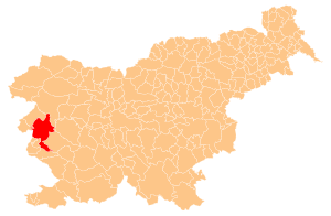 Location of Nova Gorica in Slovenia