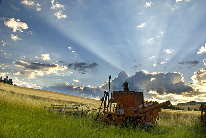 File:Old combine harvester.jpg