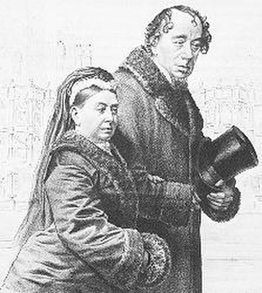 British Prime Minister Benjamin Disraeli and Queen Victoria