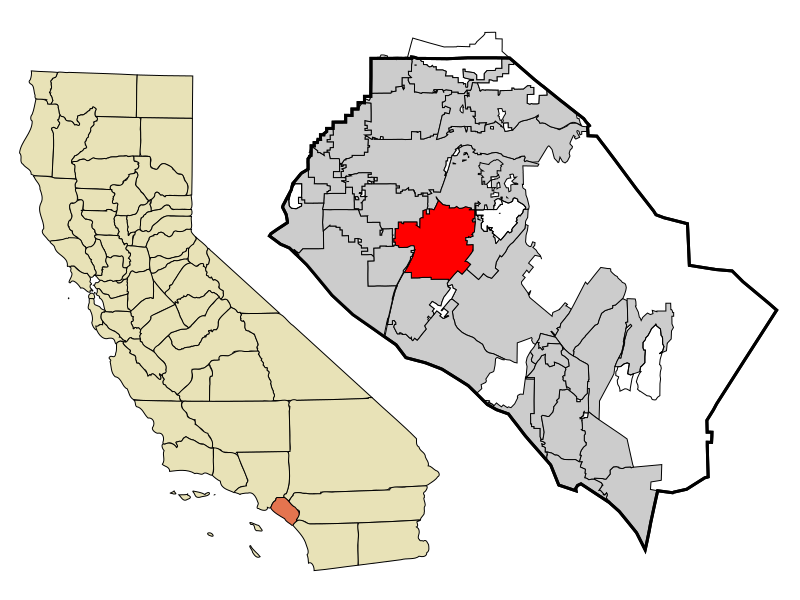 File:Orange County California Incorporated and Unincorporated areas Santa Ana Highlighted.svg