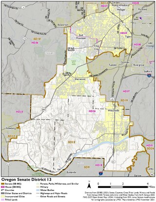 <span class="mw-page-title-main">Oregon's 13th Senate district</span>