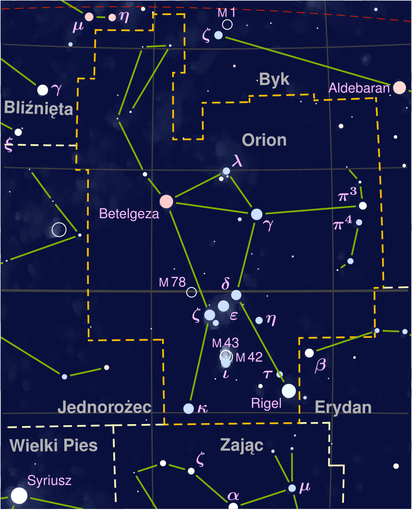 orion constellation map