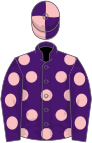 Purple, pink spots, quartered cap