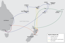 Pacific Forum Line routes in 2015 Pacific Forum Line Map.png