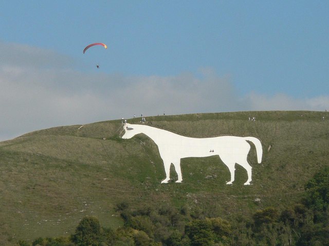 Westbury White Horse viewed from the air