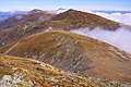 The view of the mountain range of Sharr from Guri i Zi (Black Rock) 2536m towards Luboten (far away) 2498m.