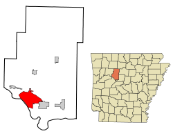 Location in Pope County and the state of Arkansas