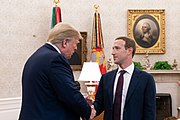 President Trump and Mark Zuckerberg President Trump Meets with Mark Zuckerberg (48765153148).jpg