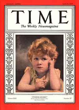 On the cover of Time, April 1929 Princess Elizabeth on TIME Magazine, April 29, 1929.jpg