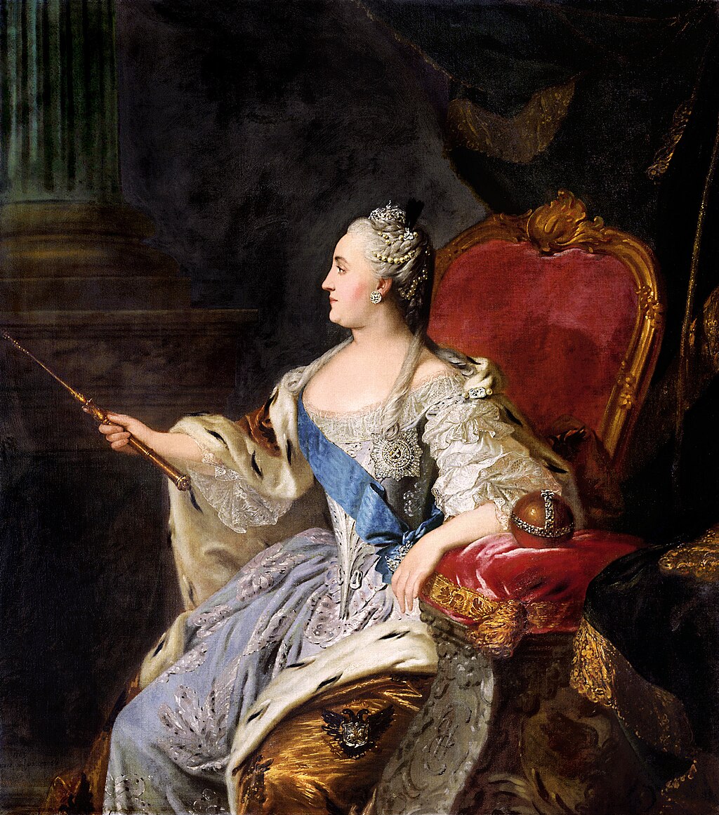 Profile portrait of Catherine II by Fedor Rokotov (1763, Tretyakov gallery)