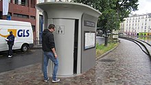 Unisex public toilet on a street in Paris, France Public toilet, Quai de Jemmapes (Paris).jpg