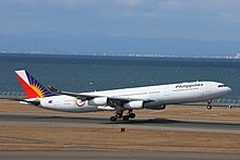 RP-C3441, the Airbus A340-300 involved as flight PAL 115 RP-C3441 NGO 2017.jpg
