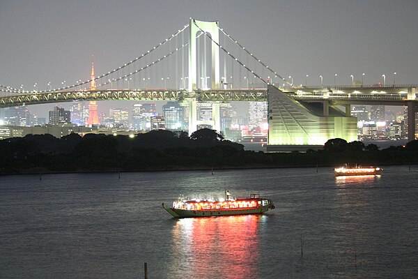 The Shuto Expressway as it crosses Rainbow Bridge