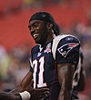 Randy Moss before a pre-season game with the New England Patriots in 2009