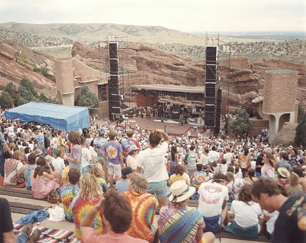 Fans attending a Grateful Dead concert at Red Rocks, Colorado, 1987