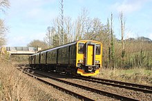 A Great Western Railway local service near Bodmin Parkway Respryn - GWR 150263 down train.JPG