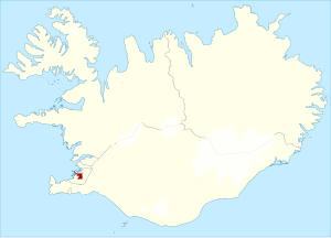 Localização da circunscrição sul de Reykjavík