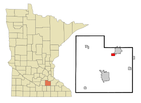 Rice County Minnesota Incorporated and Unincorporated areas Dundas Highlighted.svg