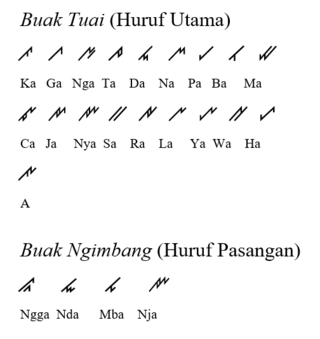 <span class="mw-page-title-main">Rejang alphabet</span> Abugida used to write Malay and Rejang