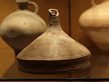 A ceramic Roman kitchen funnel (1st-3rd century AD) Roman Kitchen Funnel Saalburg.jpg