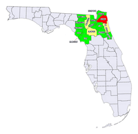 Map of area served by Second Harvest North Florida SHNFcounties.png
