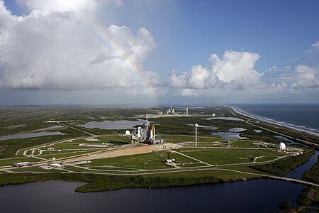 STS-125 and STS-400 on Launch Pads