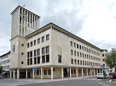 Town hall (1954), along Deutsche Strasse