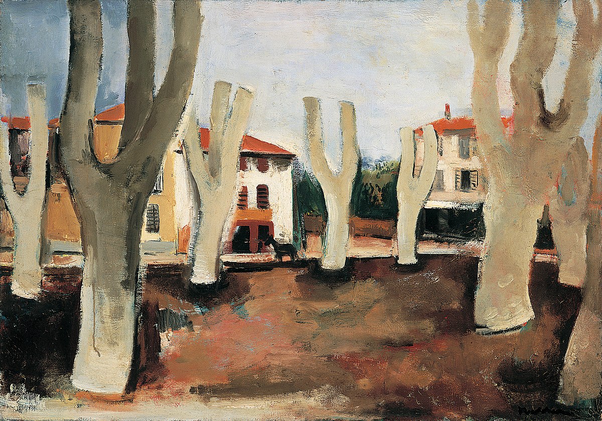 Saint-Tropez， Place des Lices by Joseph Kutter， 1930