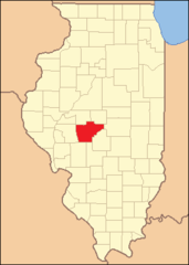 Sangamon in 1839, when the creation of Logan and Menard Counties reduced it to its present borders