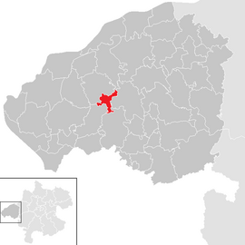 Poloha obce Sankt Georgen am Fillmannsbach v okrese Braunau am Inn (klikacia mapa)