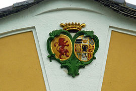 Wappen der Schönberg, Allianzwappen Kielmannsegge: bekrönt von einer Grafenkrone
