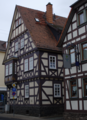 English: Half-timbered building in Schotten, Vogelsbergstrasse 77, Hesse, Germany