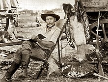 Frederick Courteney Selous, was a British explorer, officer, hunter, and conservationist, famous for his exploits in south and east of Africa. Selous used a .461 Gibbs Farquharson for much of his African hunting. This is a photo of him on African safari, with two shot Kori bustards and his Holland & Holland Woodward patent rifle. Circa 1890s Selous-Rifle-And-Bustards.jpg