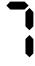 7 represented in a seven-segment display.