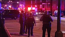 Crime scene from a CPD shootout with an armed suspect in 2016 Shootout2016.jpg