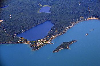 Aerial view of the community of Silver Islet