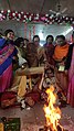 File:Sindur daan Hindu ritual as the groom is full blind ladies assisting her to complete rituals at Voice Of World Kolkata 13.jpg