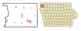 Sioux County Iowa Incorporated and Unincorporated areas Alton Highlighted.svg