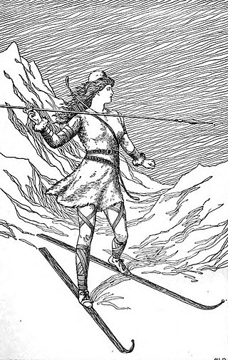 <span class="mw-page-title-main">Skaði</span> Norse goddess associated with bowhunting, skiing, winter, ice and mountains