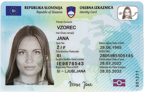 Slovenian identity document.