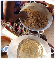 Soungouf - millet flour 6. wetting declumping.jpg