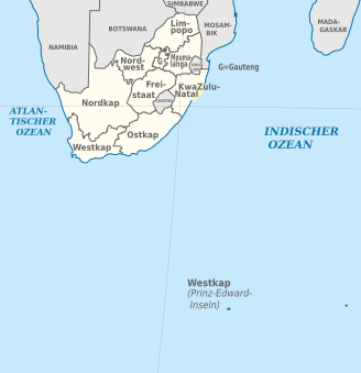 File:South Africa (+overseas), administrative divisions - de - monochrome.svg