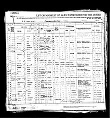 Passenger manifest for the SS Albert Ballin, September 27, 1923. Ss.albert.ballin.passenger.manifest.jpeg
