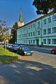 Čeština: Střední škola gastronomická a věž kostela svatého Michaela archanděla, Přerov