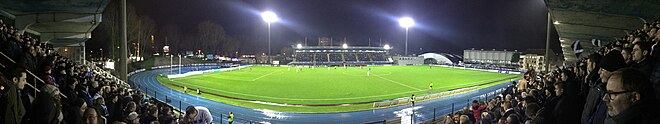 Panorama du stade Tribut de Dunkerque lors du match de coupe de France USL Dunkerque - ESTAC, le 2 janvier 2016