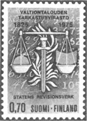 File:Stamp of Finland - 1975 - Colnect 46741 - Official Seal Balance and Sword (greyscale).tif