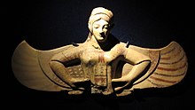 Acroterial statue of harpy-siren, beginning of the 5th century BC, from Gabii Statua acroteriale di arpia-sirena, inizi del V sec ac., da gabii (mus. villa giulia).JPG