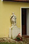 Statue of Saint Wenceslaus near bell tower in Němčičky, Znojmo District.jpg