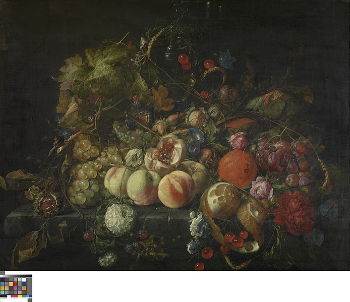 File:Stilleven met bloemen en vruchten, Cornelis de Heem, 1670, Koninklijk Museum voor Schone Kunsten Gent, 1907-B.jpg